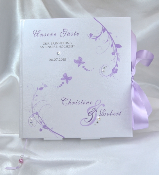 handmade handgebundenes Gästebuch zur Hochzeit personalisiert